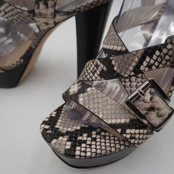 MICHAEL KORS JOSEPHINE SNAKESKIN STRAPPY PLATFORM SANDALS SIZE 9.5 - Picture 7 of 7